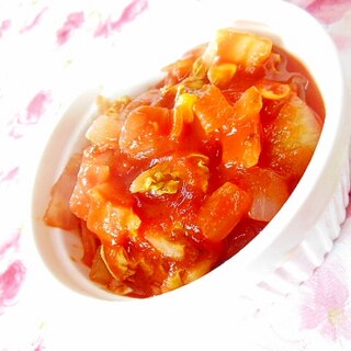 ダシダｄｅ❤白菜と冷凍むき海老のトマト煮❤